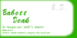 babett deak business card